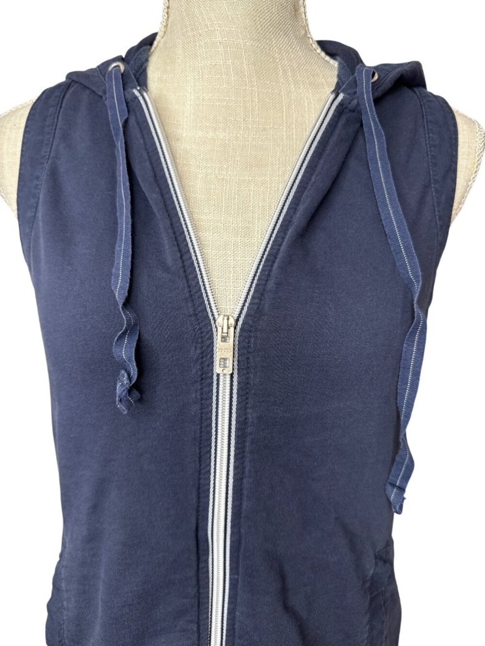 Nautica Womens Navy Sleeveless Hoodie Beach Swimwear Coverup Size S - Picture 2 of 9